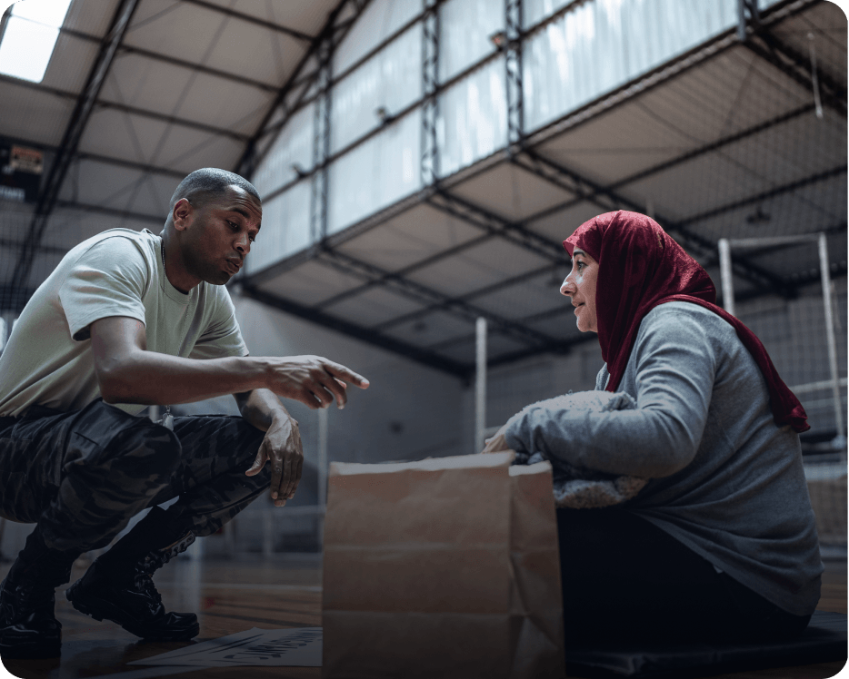 Compassionate conversation in sports hall